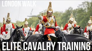 THE HOUSEHOLD ELITE CAVALRY TRAINING IN HYDE PARK
