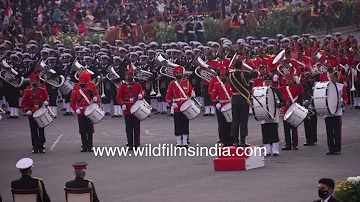 Drummers and massed bands of Indian Army beat up a percussive storm at Beating Retreat ceremony 2022