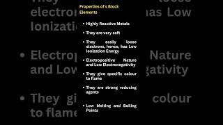 s Block Elements Name and Properties