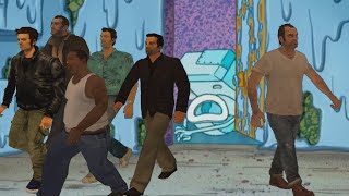 Every GTA protagonist abuses Squidward's toilet