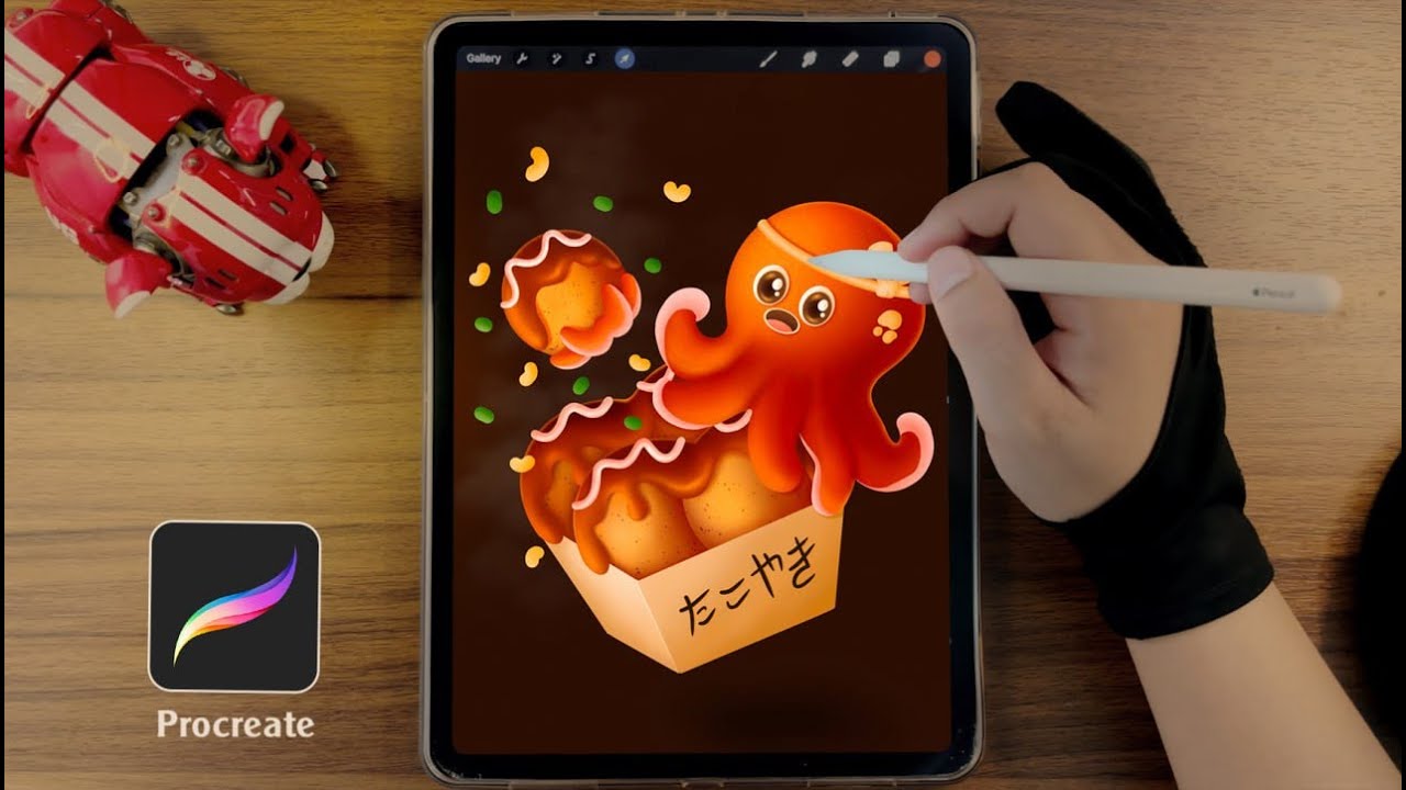 Takoyaki Illustration 🐙 Drawing With Me ️ Procreate Drawing - YouTube