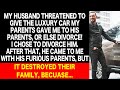 My Husband Threatened to Give My Luxury Car to His Parents or Divorce Me! But It Destroyed His...