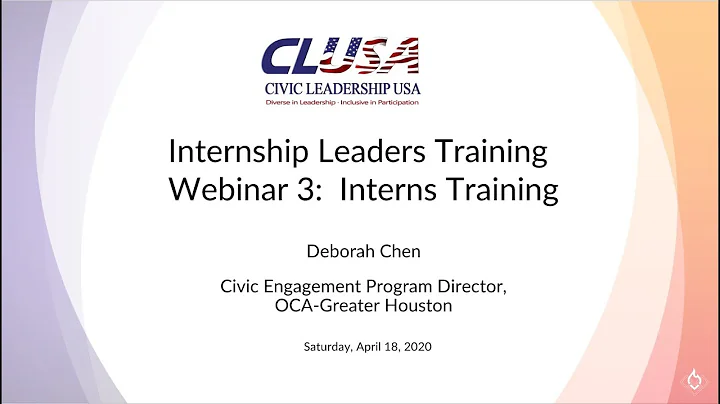 CLUSA Internship Leaders Training Webinar 3 - Inte...