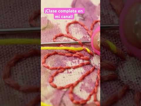 Punto de cordoncillo #bordandoarte #embroidery #stitching #bordar #bordadofantasia #bordadoamano