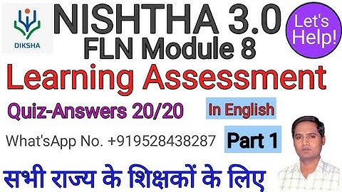 Nishtha 3.0 module 8 answers in english | nishtha 3.0 module 8 quiz answers | fln module 8 answers