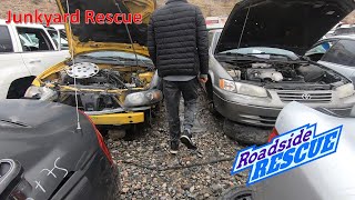 Guy thinks he's a mechanic until he cant fix his car in the junkyard parking lot. Roadside Rescue