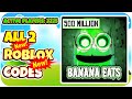 New codes banana eats  by rycitrus roblox game all secret codes all working codes