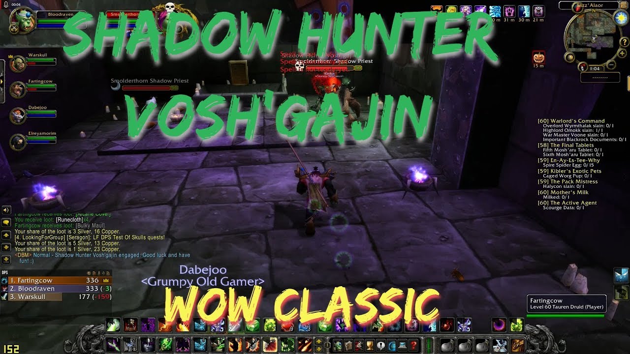 WoW Classic/Shadow Hunter Vosh'gajin/Lower Blackrock Spire YouTube