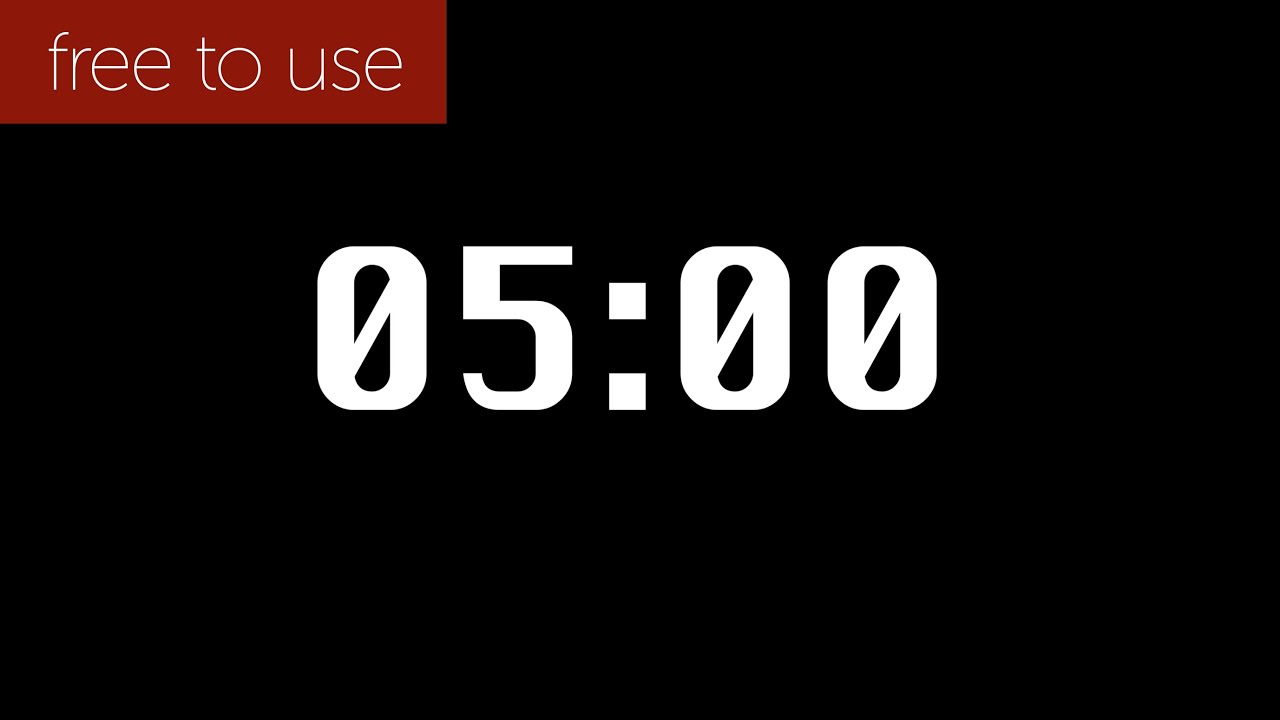 Free use 5 Min Countdown with gentle music YouTube