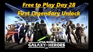 Star Wars: Galaxy of Heroes - Free to Play Day 28: First Legendary Unlock!