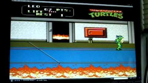 Teenage Mutant Ninja Turtles 2 Nes Intro GamePlay Part 2.AVI