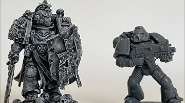 Black Templar Space Marine True scale conversion kit bash model with power sword and shield