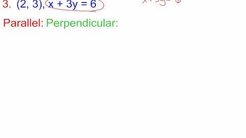 2-4D  Writing Equations for Parallel and Perpendicular Lines