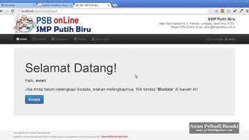 tutorial codeigniter sistem informasi PSB online part 5 cipsb dashboard