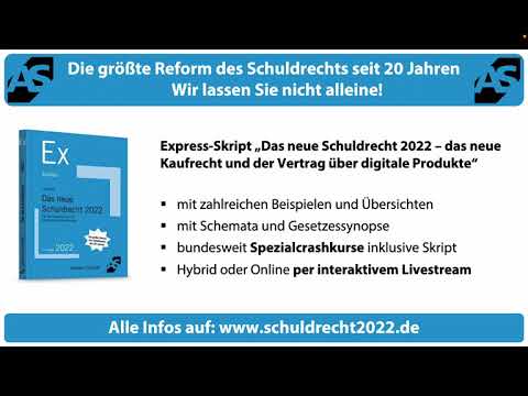 Neues Schuldrecht 2022 – Wir lassen Sie nicht alleine! Skript und Kurs von Alpmann Schmidt