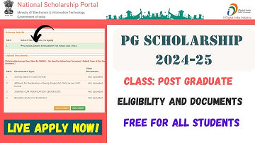 NSP Scholarship 2024-25 | PG Scholarship 2024-25 Mai Apply Kaise Kare | How To Apply In NSP