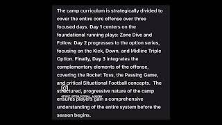 The Elite Performance Environment of the Triple Option Football Academy