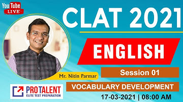 Vocab Development for CLAT I March 2021 I CRASH COURSE I English S01