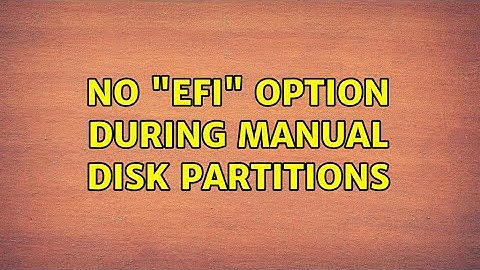 Ubuntu: No "efi" option during manual disk partitions