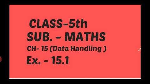 5th (Maths)  Ch-15( Data Handling )  Ex. - 15.1 By miss Sonia Goyal