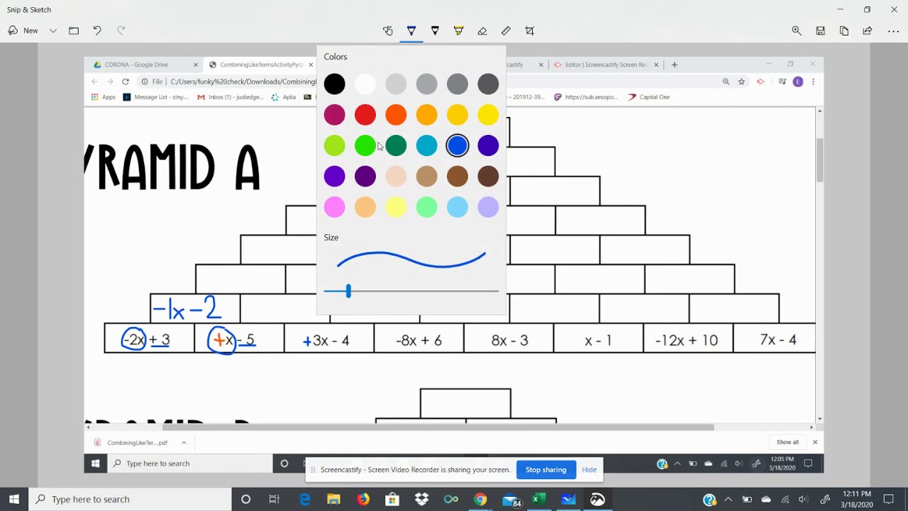 combining-like-terms-pyramid-style-assignment-youtube