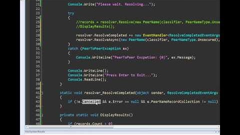 Peer to Peer with .NET Series: Part 4 - Resolving Peer Names Asynchronously with C#