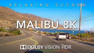 Driving Pacific Coast Highway 8K HDR Dolby Vision - Malibu Billionaire Beach Sunset Ending! ASMR
