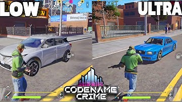 Low Vs Maximum Graphics Comparison | Codename Crime: Vice Open World | New Beta Version 