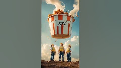 Mini chefs in an oversized KFC Store. #ai #kfc #miniaturecooking
