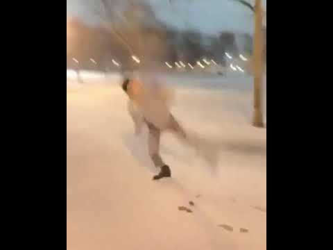 Cameron Boyce dancing in the snow