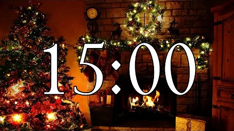 15 Minute Timer with Christmas Fireplace Ambience And Music