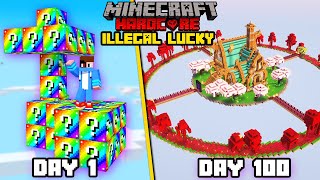 I Survived 100 Days On ILLEGAL LUCKY SKY BLOCK in Minecraft Hardcore HINDI [FULL MOVIE]