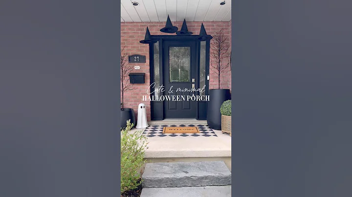 CUTE & MINIMAL HALLOWEEN PORCH👻 #halloween #halloween2025 #porchdecor #homedecor #fall #falldecor