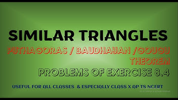 Pythagoras Theorem Exercise Problems Part 1| SIMILAR TRIANGLES |CLASS X AP TS NCERT