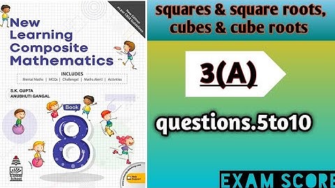 Squares and Square Roots class-8 New learning Composite Mathematics  || Exercise-2.A|| #skgupta