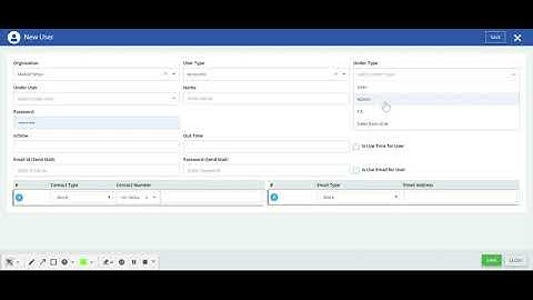 Saniiro Software - user creation