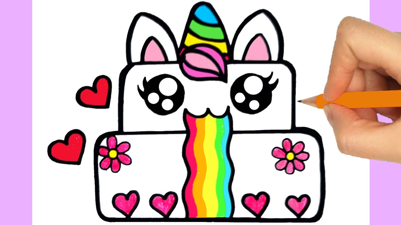 Comment Dessiner Un Gateau D Anniversaire Kawaii Youtube