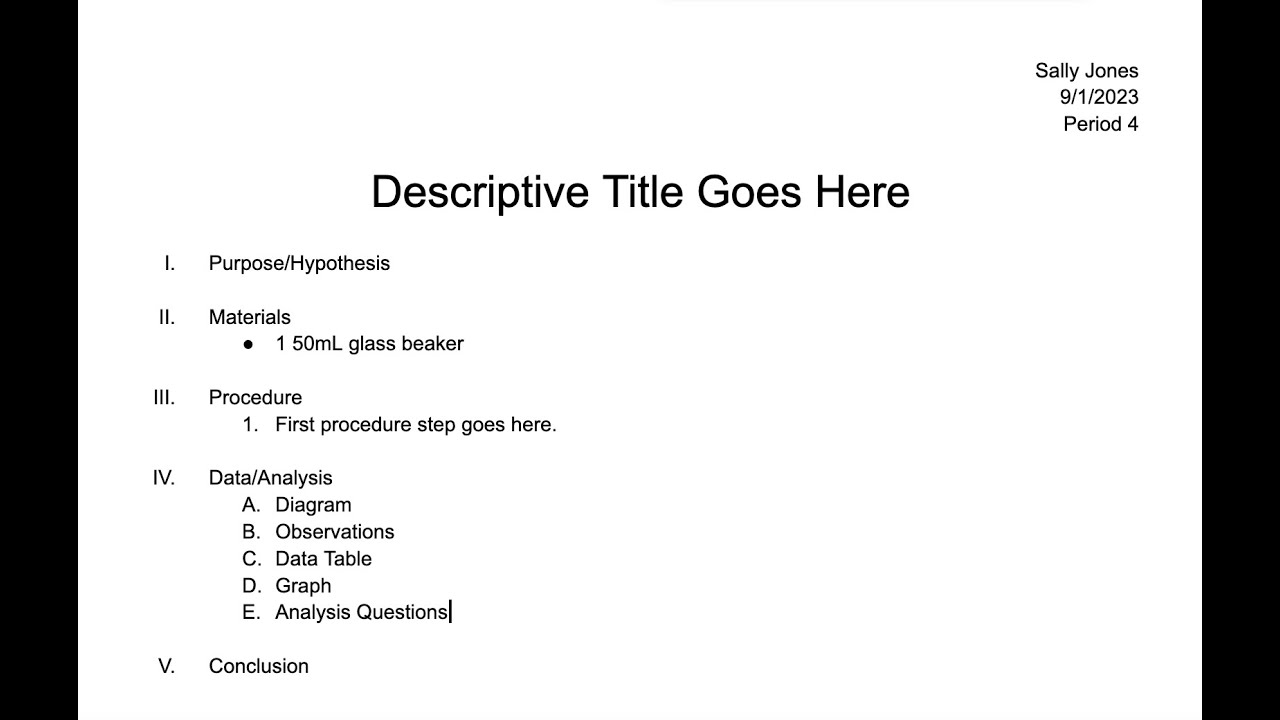 How to Set Up a Lab Report - YouTube