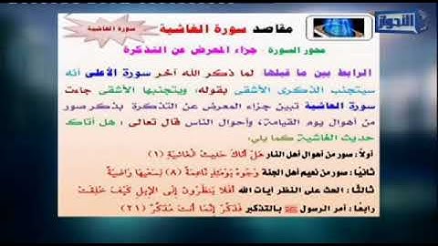 مناسبة سورة الغاشية لما قبلها جمال القرش