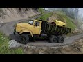 КрАЗ 6510 с тяжеленым катком в кузове на подъёмах легендарного перевала. Spintires