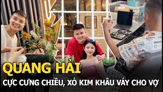 Quang Hải cực cưng chiều, xỏ kim khâu váy cho vợ