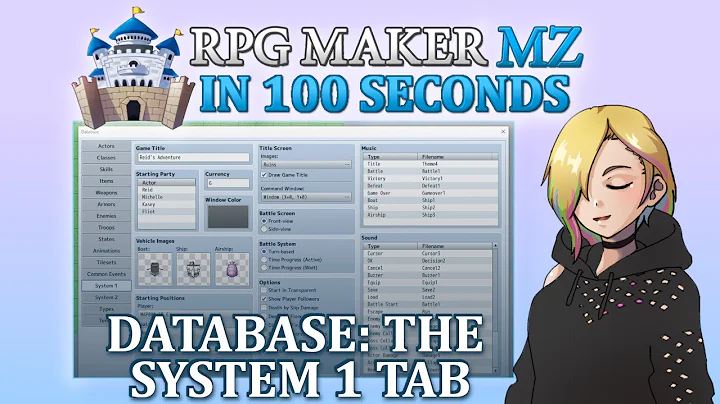 Database: The System 1 Tab // RPG Maker MZ In 100 Seconds
