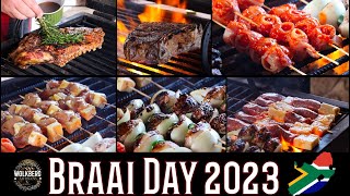 Braai day 2023 | South African Grilled meat on the Braai | Sosatie recipes | Open fire cooking