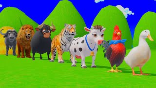 Long Slide Game with Dinosaur Lion Cow Hippopotamus Gorilla 3d Animal Game Funny 3d Animals screenshot 5