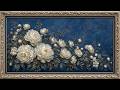 Van Deusen Blue Camellia Serenity Floral Frame | 1 Hour 4K OLED TV Art | No Sound