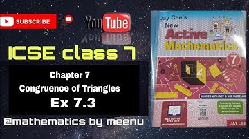 Active Mathematics class 7, Chapter 7, Congruence of Triangles, Ex 7.3