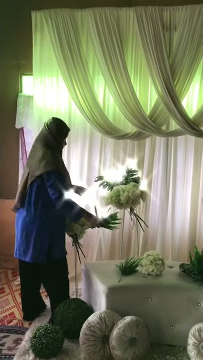 Teaser pelamin hijau putih | pelamin bajet taiping
