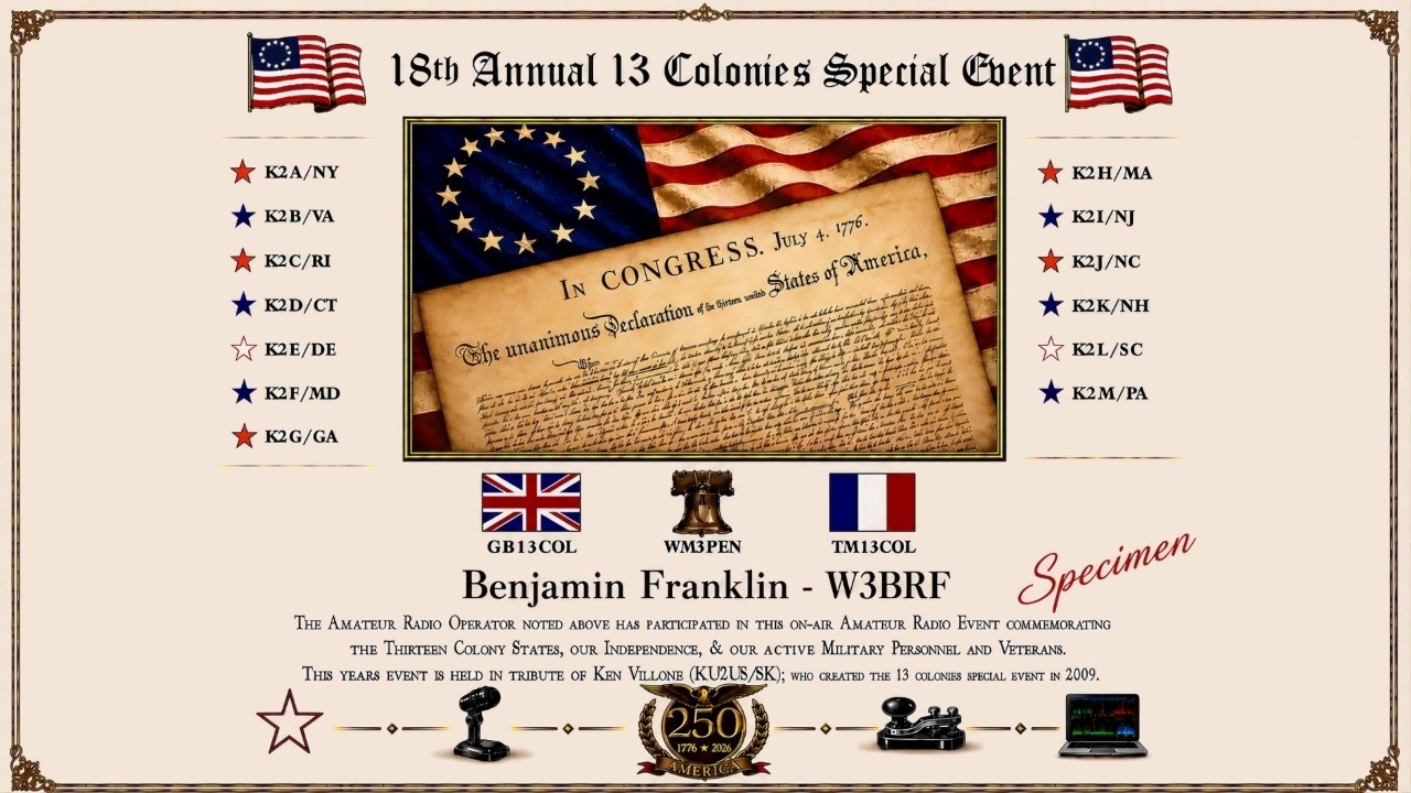 LIVE 🔴 13 Colonies Special Event 2026 (W1CAH) | Amateur Radio [#05]