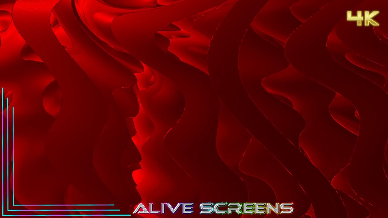 Liquid Red Abstract Wave 4K UHD Relaxing Ambient TV Background 1 Hour