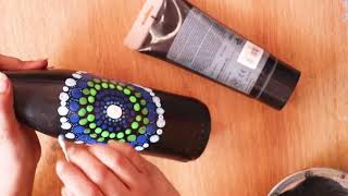 Easy Dot Mandala Bottle Painting | Acrylic painting | Tuba Arts